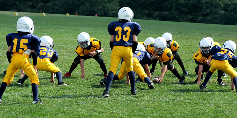 Two teams playing American football