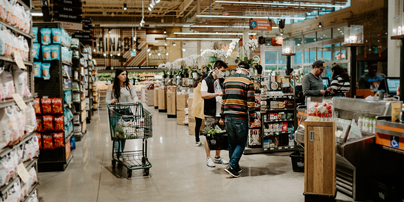 A busy supermarket