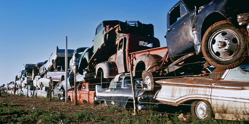 Junked automobiles, Santa Fe, New Mexico