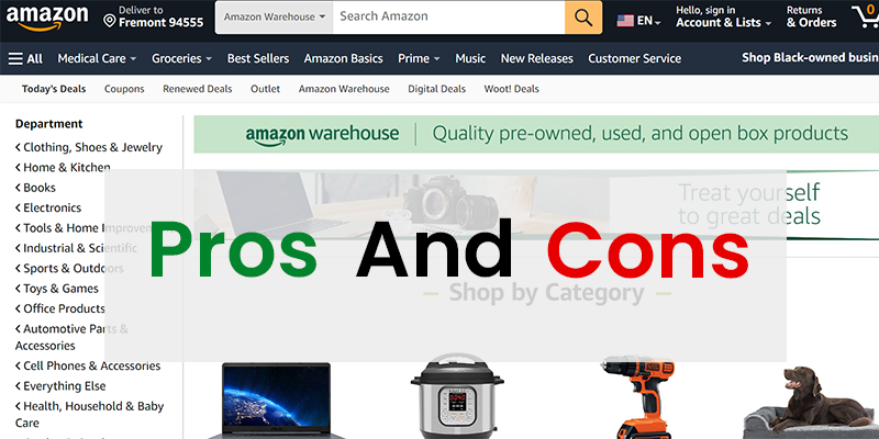 Amazon Warehouse Deals homepage