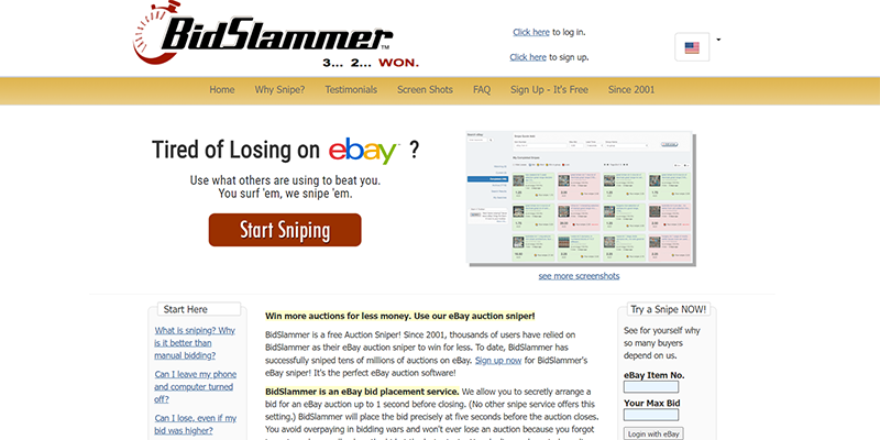 BidSlammer homepage