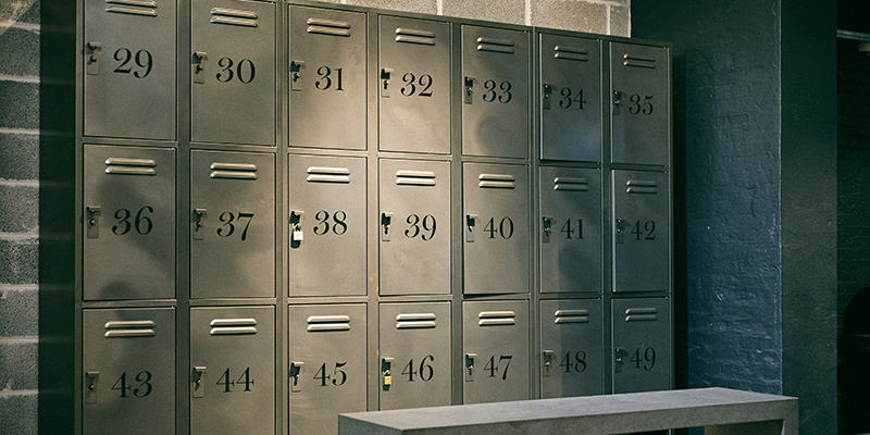 Grey parcel locker in Denmark