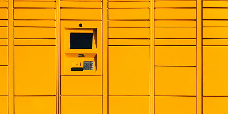 Yellow parcel locker